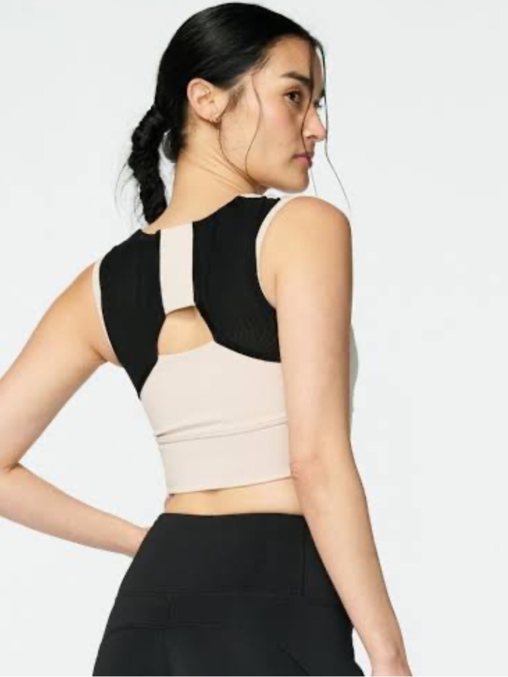 Forme Science Power Bra - Posture Correcting Sports Bra (Ecru/Black bicolor) 3XL